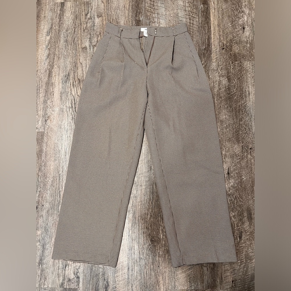 Frankie Shop Brown Checked Pleated Trouser Size Small